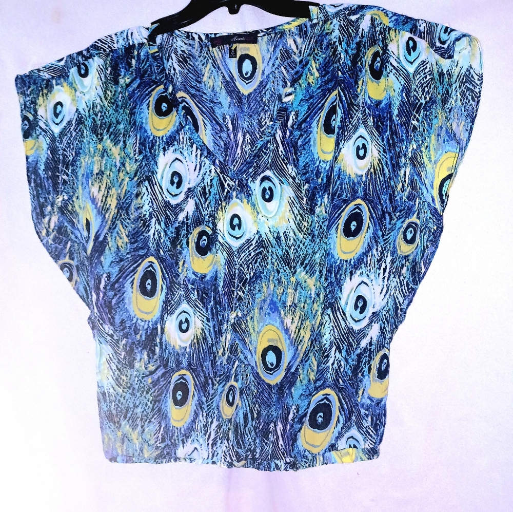 HeartSoul Blue Peacock M Blouse